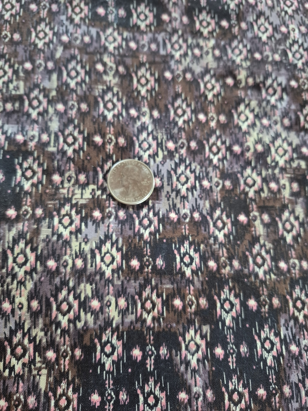 Abstract Brown Pink Cotton Fabric 2 1/3 Yards Joann Quilting Sewing Crafts